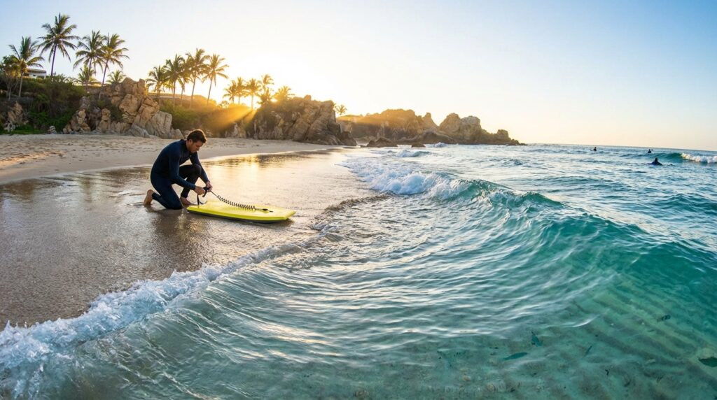 découvrez notre guide 2023 pour apprendre à attacher facilement un leash à votre bodyboard et profiter en toute sécurité de vos sessions de glisse.